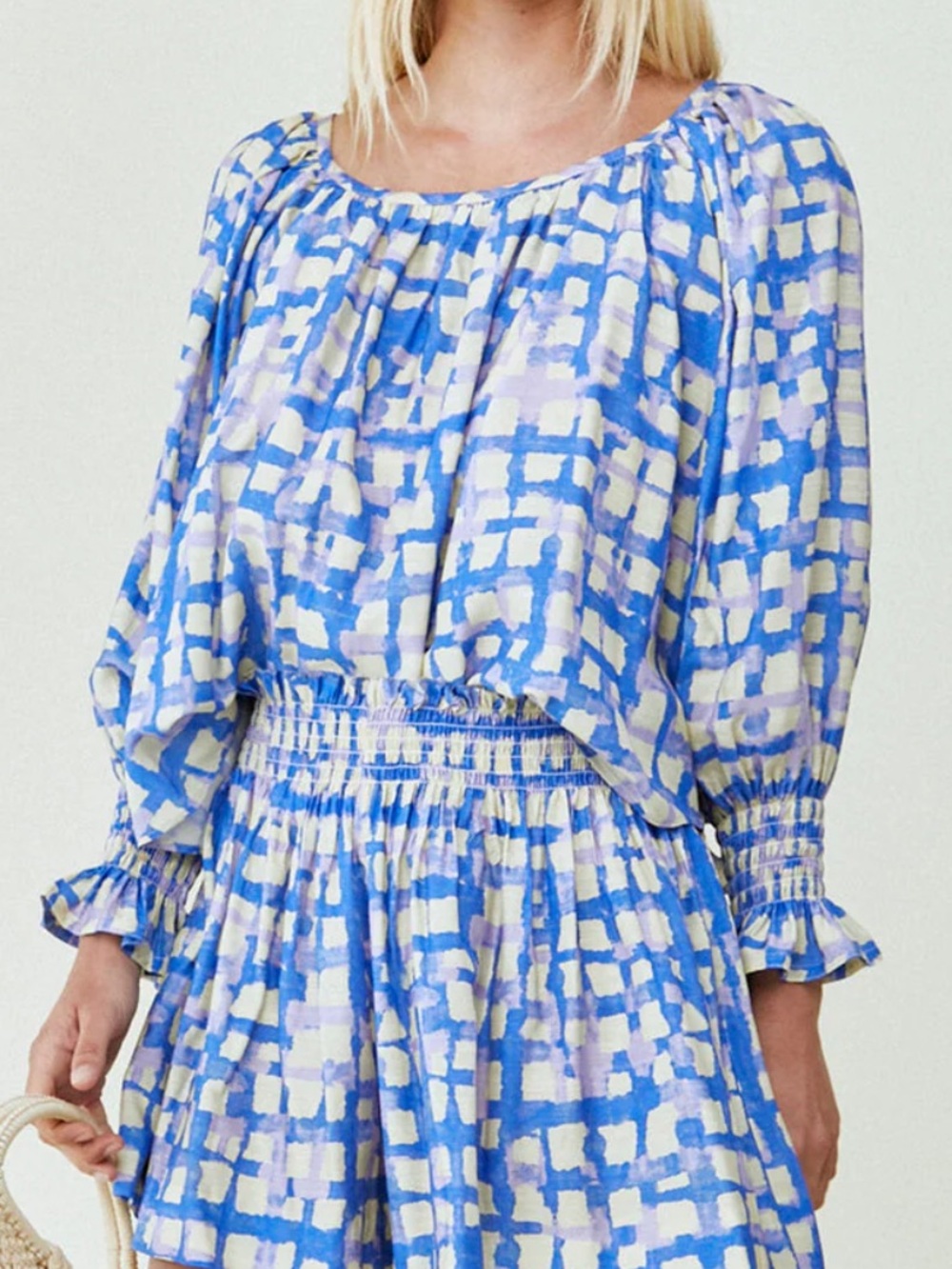 HUNTER BELL LUCIA TOP - BLUE COBBLESTONE, XS